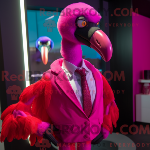 Magenta Flamingo maskot...