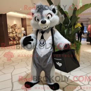 Silver Skunk mascot costume...