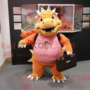 Peach Ankylosaurus mascot...