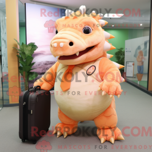 Peach Ankylosaurus mascot...