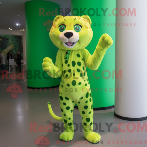 Lime Green Cheetah mascot...