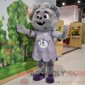 Grå Grape maskot kostume...