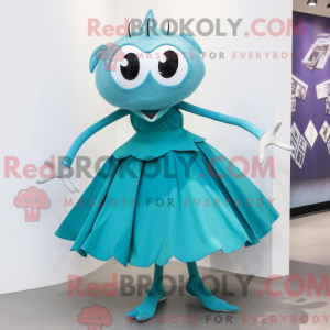 Blågrøn Spider maskot...