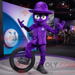 Purple Unicyclist mascot...