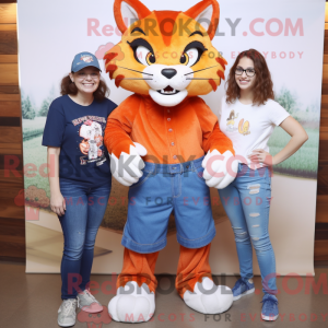 Orange Bobcat Maskottchen...