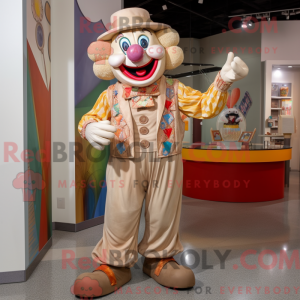 Tan Clown mascottekostuum...