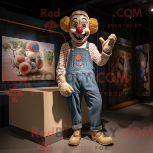 Tan Clown mascot costume...