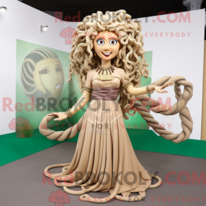 Tan Medusa mascot costume...
