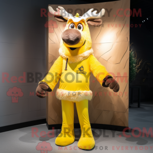 Yellow Reindeer mascot...