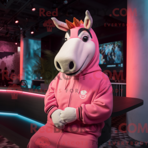 Pink Quagga mascot costume...