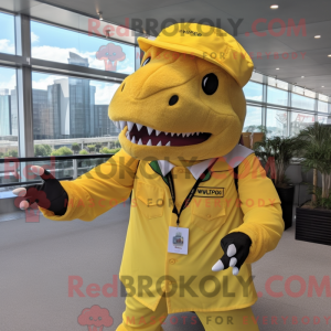 Yellow Tyrannosaurus mascot...