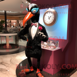 Sort Flamingo maskot...