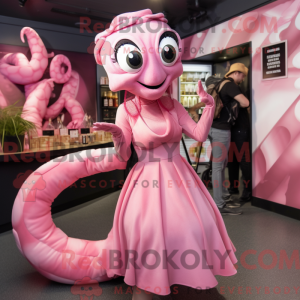 Pink Hydra maskot kostume...