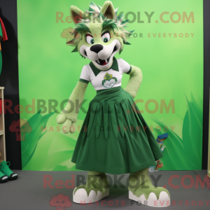Grøn Lynx maskot kostume...