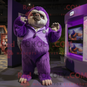 Purple Giant Sloth mascot...