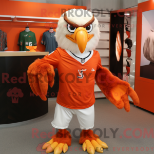 Orange Eagle mascot costume...