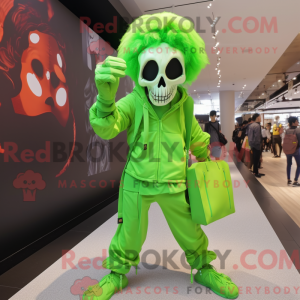 Lime Green Skull mascot...