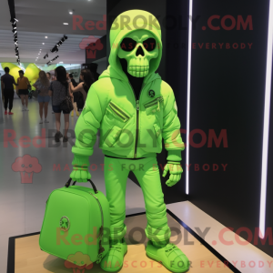 Lime Green Skull mascot...
