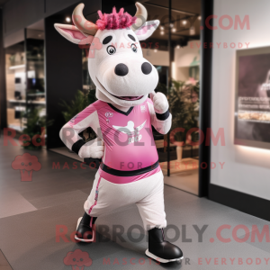 Roze Zebu-mascottekostuum...