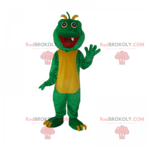 Dinosaurier Maskottchen mit einem Zahn - Redbrokoly.com