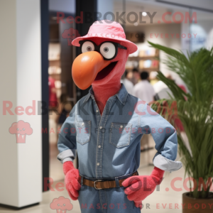 Red Flamingo mascot costume...