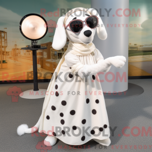 Cream Ermine mascot costume...
