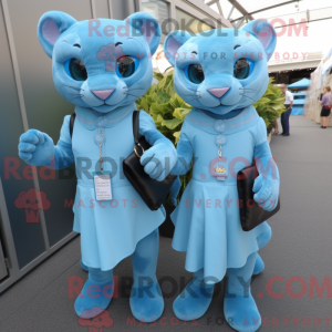 Sky Blue Jaguarundi mascot...