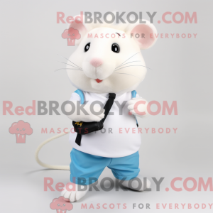 Hvit hamster maskot drakt...