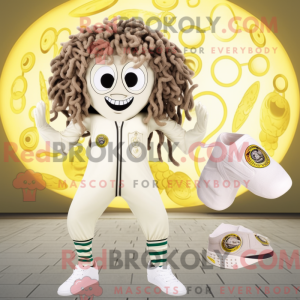 Cream Medusa mascot costume...