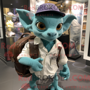 Blågrøn Gargoyle maskot...