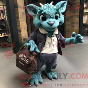 Teal Gargoyle mascot...
