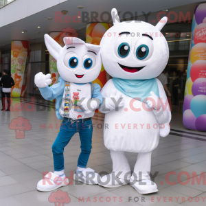 White Candy mascot costume...