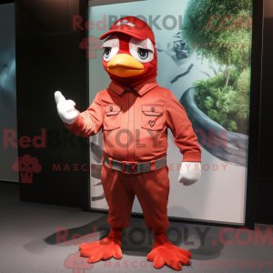 Red Pigeon mascot costume...