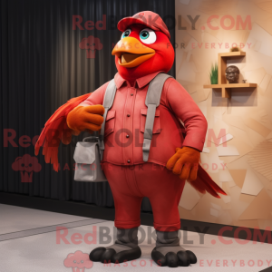 Red Pigeon mascot costume...