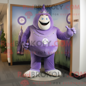 Lavender Strongman mascot...