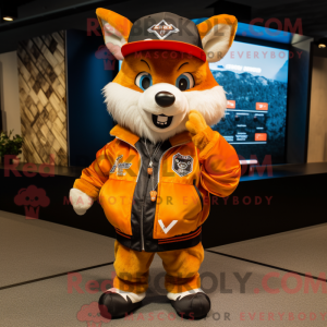 Orange Fox mascot costume...