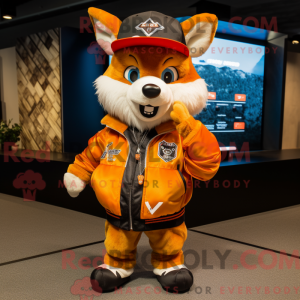 Orange Fox-maskotdraktfigur...