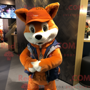 Orange Fox mascot costume...