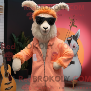 Peach Llama Maskottchen...