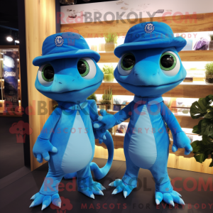 Blue Geckos maskot kostume...