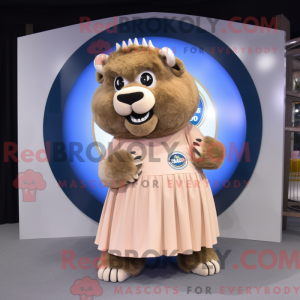 Beige Bison mascot costume...