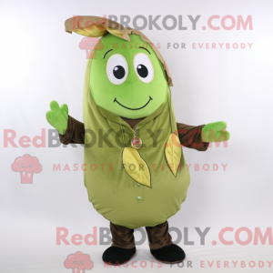 Olive Green Bean mascot...