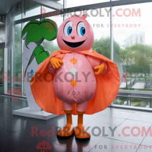 Peach Superhero mascot...