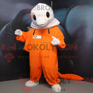 Orange Beluga Whale mascot...