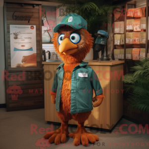 Rust Peacock mascot costume...