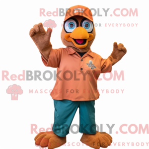 Rust Peacock mascot costume...