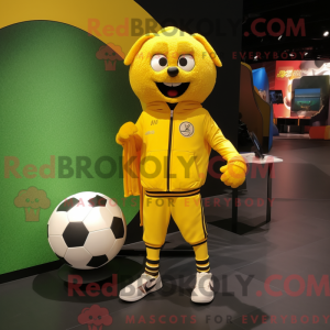 Gul fodbold maskot kostume...