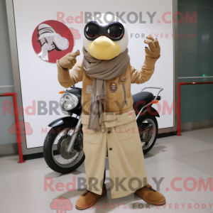 Beige Plum mascot costume...