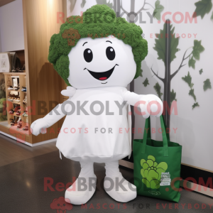 Hvid Broccoli maskot...
