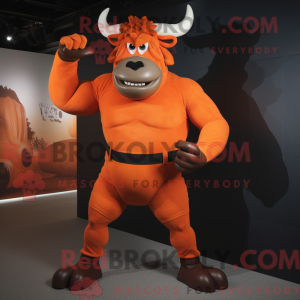 Orange Minotaur mascot...